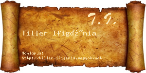 Tiller Ifigénia névjegykártya